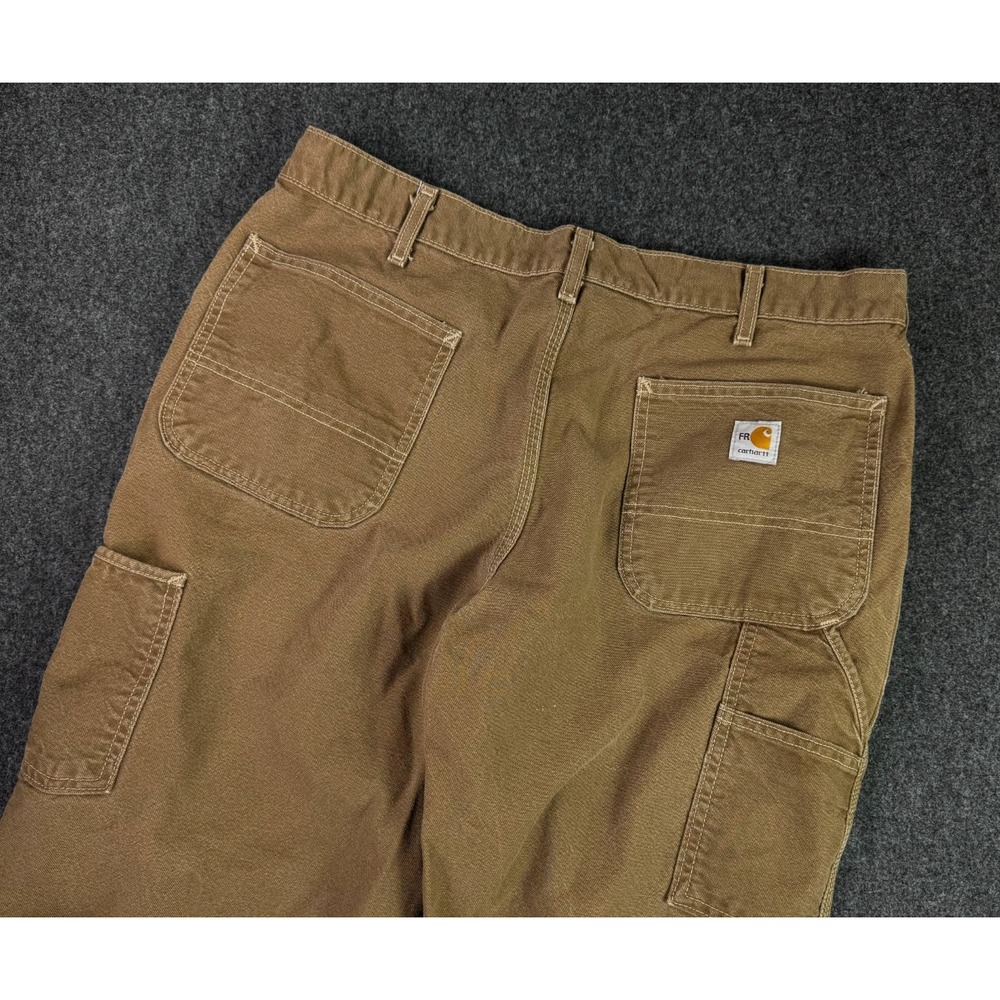 Carhartt FR Cat 2 Carpenter Pants 33x26 Washed Duck Canvas Work Dungaree 100791
